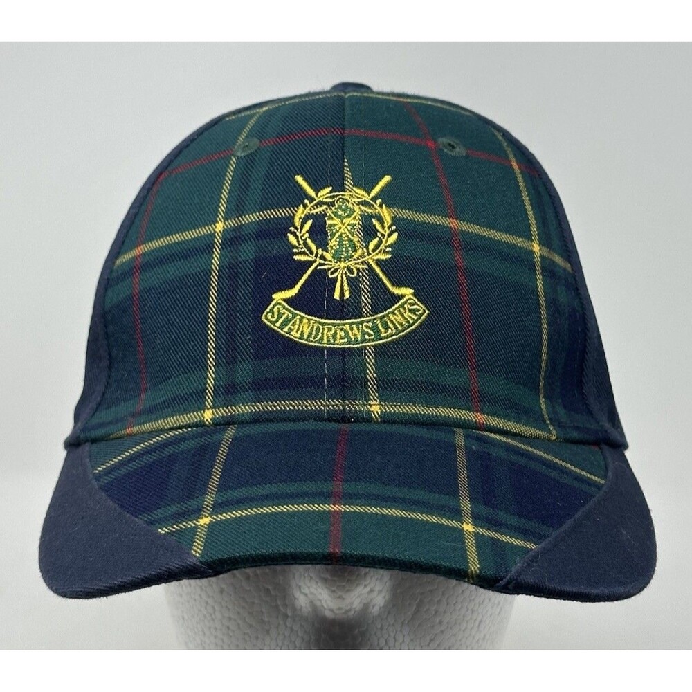 St. Andrew’s Links Tartan Collection Strapback Hat Golf Navy Scotland OSFM